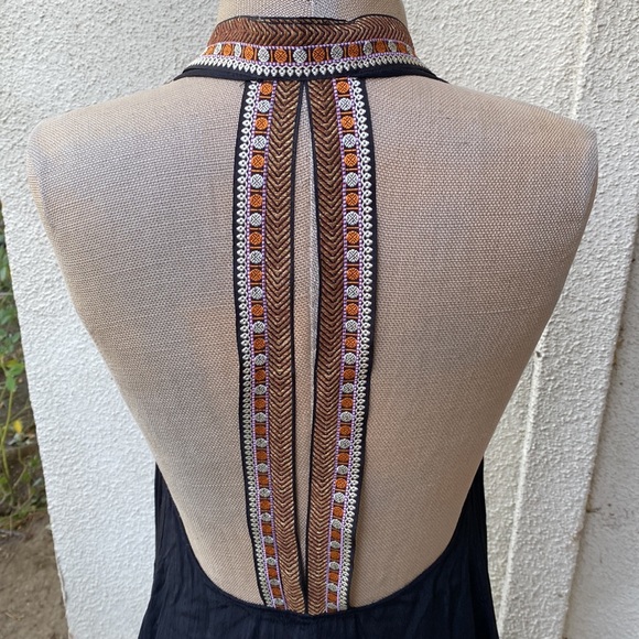 ASOS gorgeous black midi sheer dress with a beautiful trim, great neck line - Picture 8 of 15